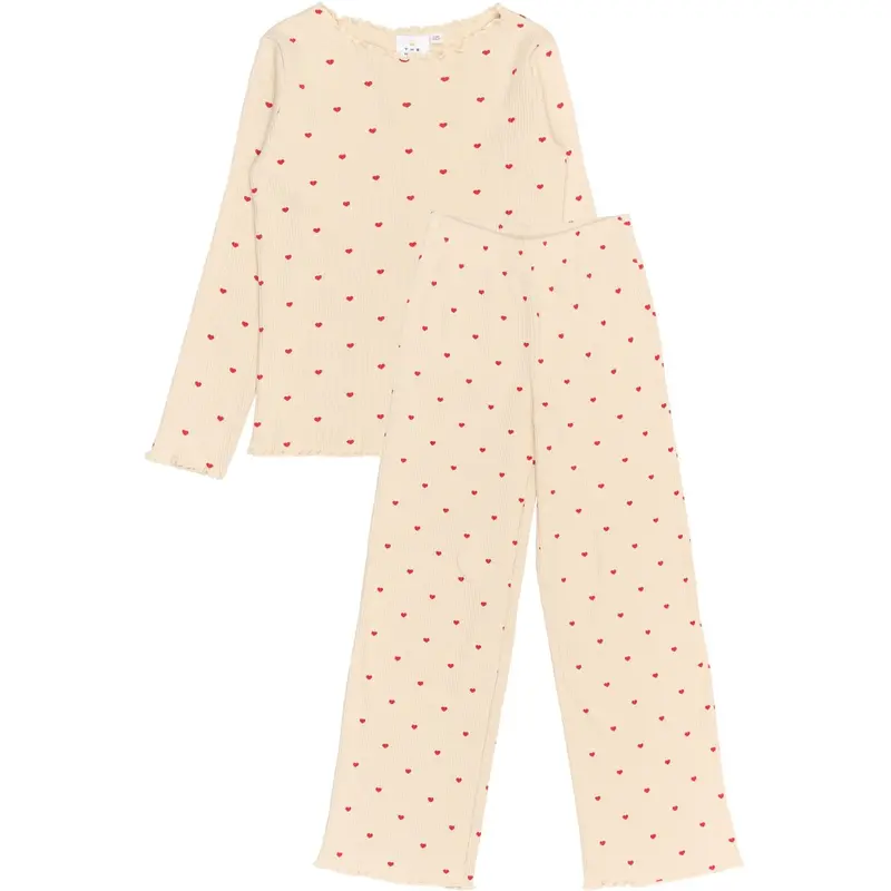 The New Gardenia Aop Holiday Heart Rib Night Set 1