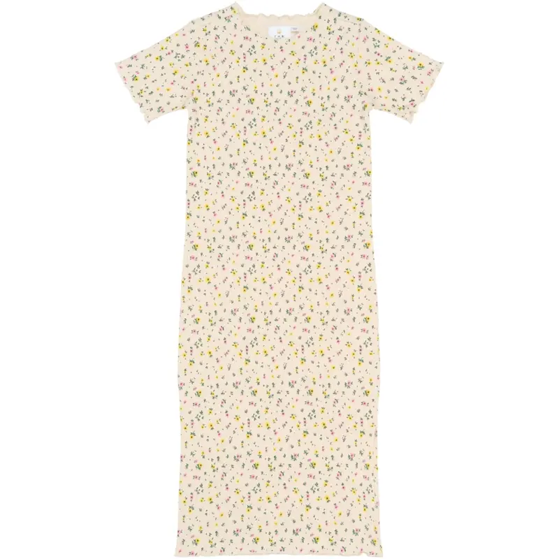 The New Gardenia Aop Tnsummer S_S Long Rib Dress 1
