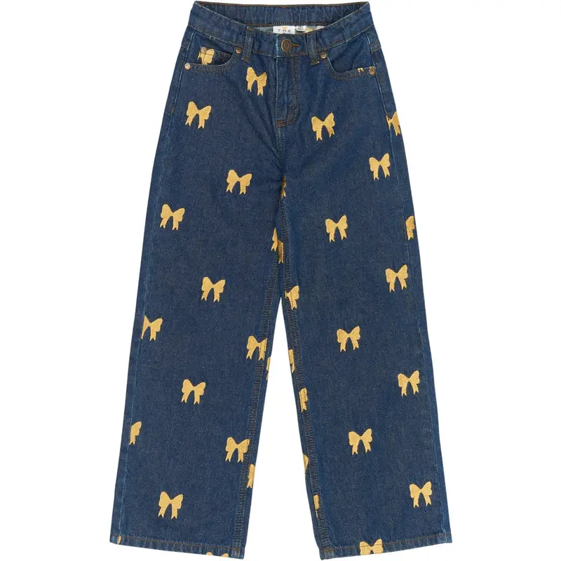 The New Medium Blue Denim Aop Raquel Wide Jeans 1