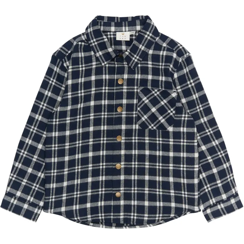 The New Navy Blazer Check Ronan Oversize L_S Flannel Shirt 1