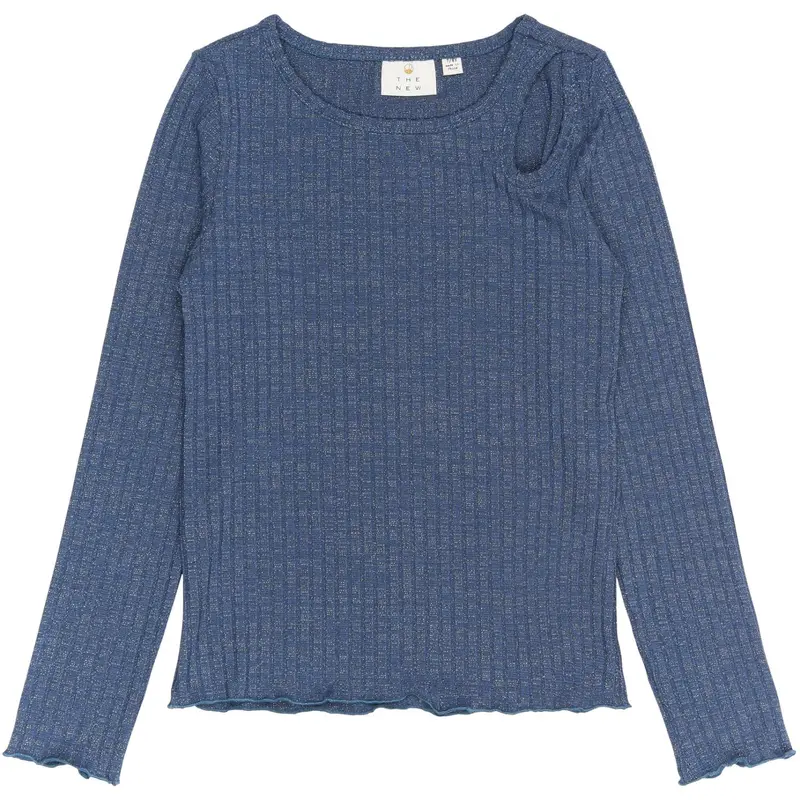 The New Navy Blazer Rina L_S Glitter Rib Tee 1