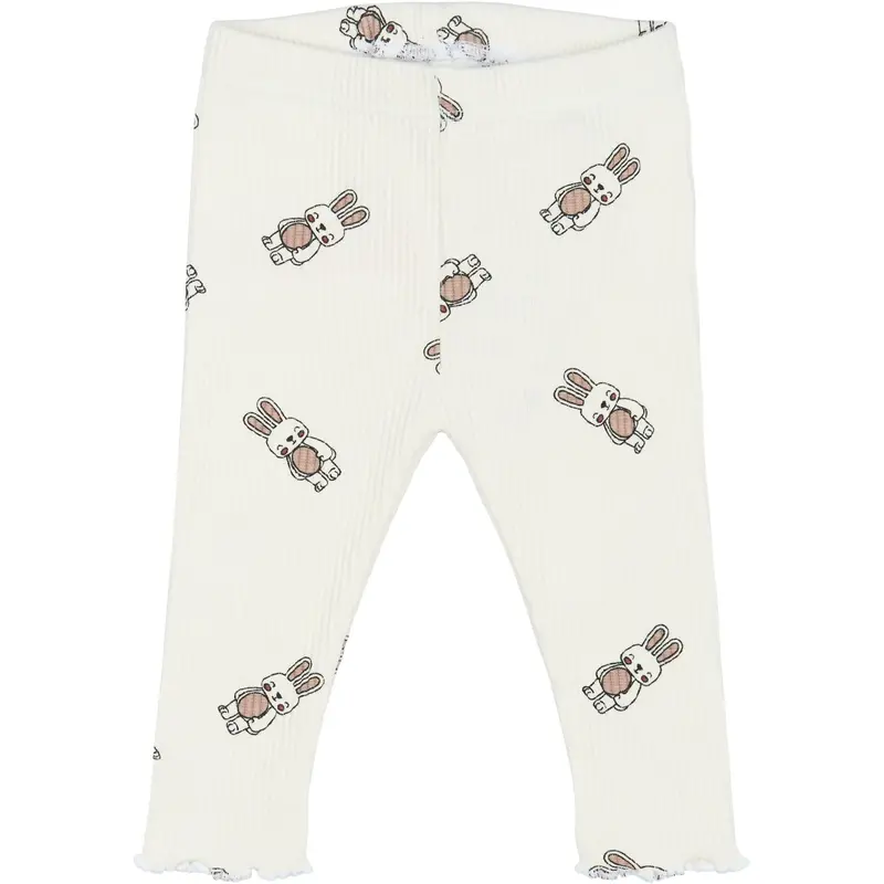 The New Siblings Cloud Dancer Aop Tnsbpippa Rib Leggings 1