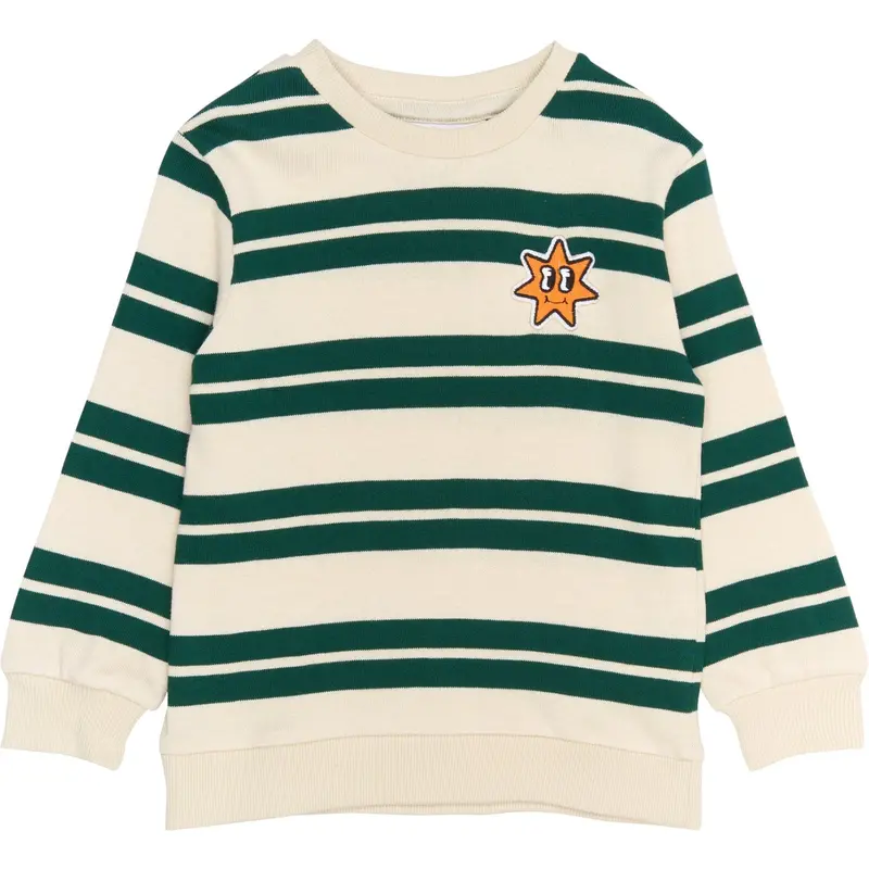 The New Siblings Deep Teal Striped Robbie Knit Sweatshirt 1