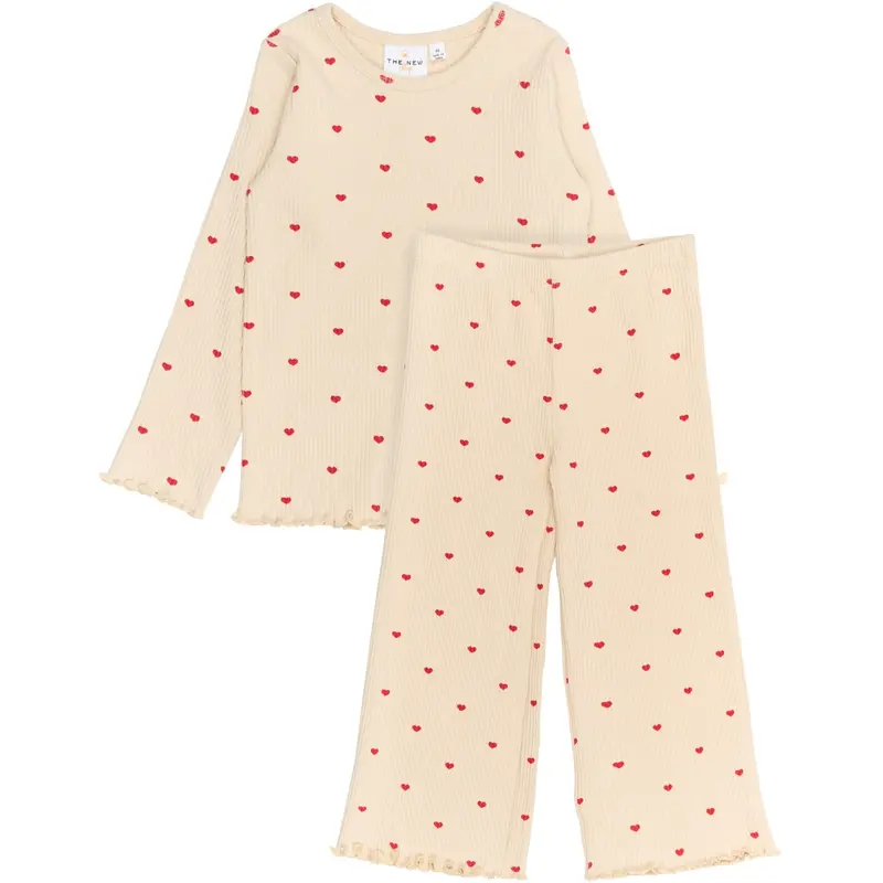 The New Siblings Gardenia Aop Holiday Heart Rib Night Set 1