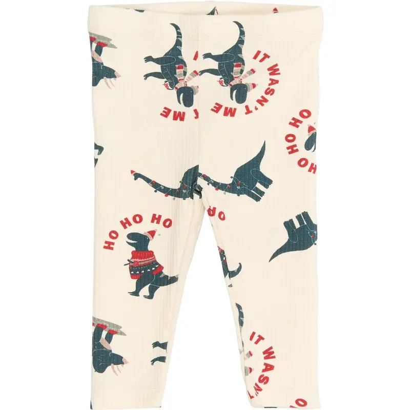 The New Siblings Gardenia Dino Aop Holiday Rib Leggings 1