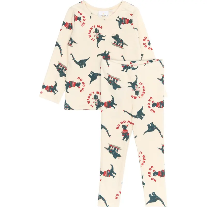 The New Siblings Gardenia Dino Aop Holiday Rib Night Set 1