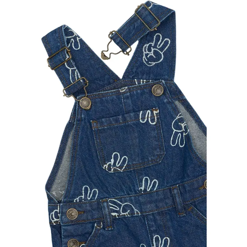 The New Siblings Medium Blue Denim Aop Tnstprosper Denim Dungarees 2