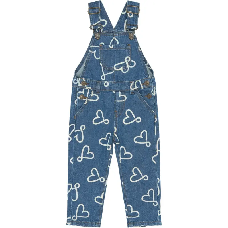 The New Siblings Medium Blue Denim Aop Tnstshea Denim Dungarees 1