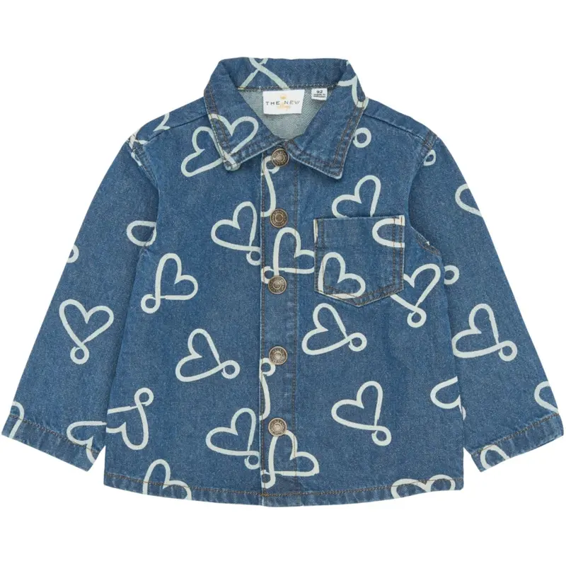 The New Siblings Medium Blue Denim Aop Tnstshea Os Denim Overshirt 1