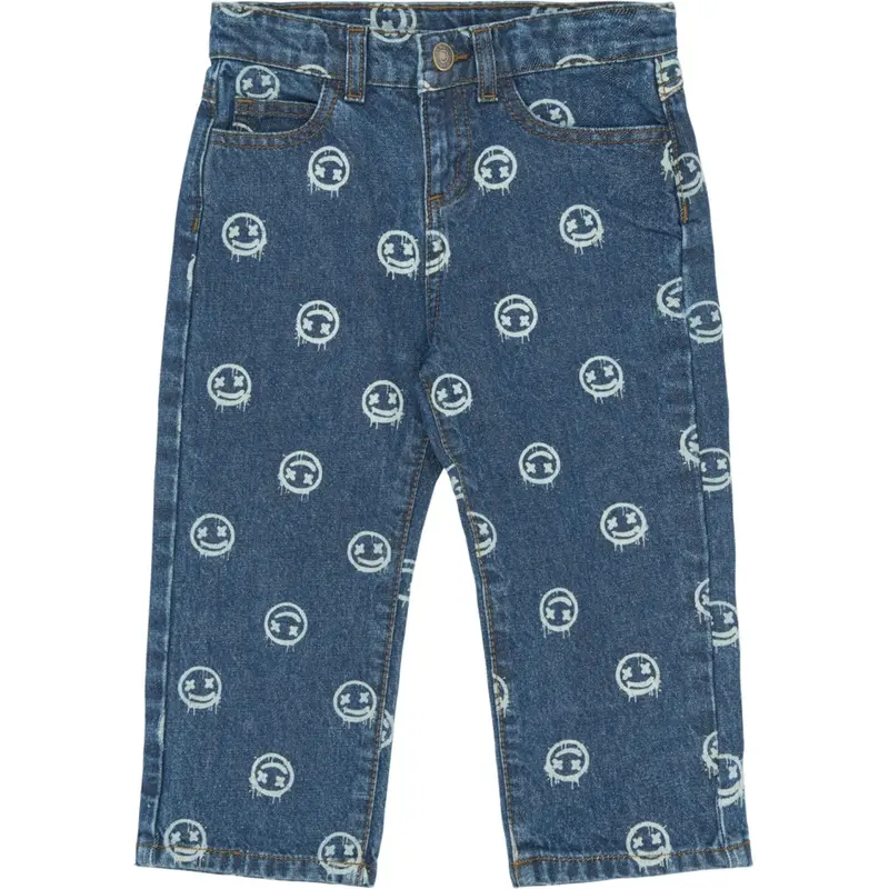 The New Siblings Medium Blue Denim Aop Tnstspero Baggy Fit Jeans 1