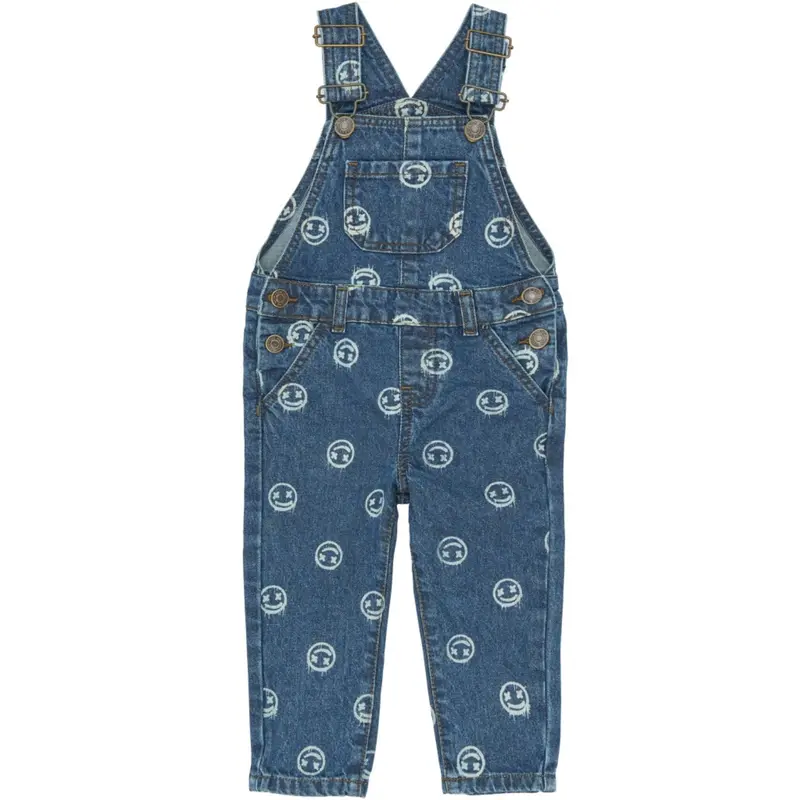 The New Siblings Medium Blue Denim Aop Tnstspero Denim Dungarees 1