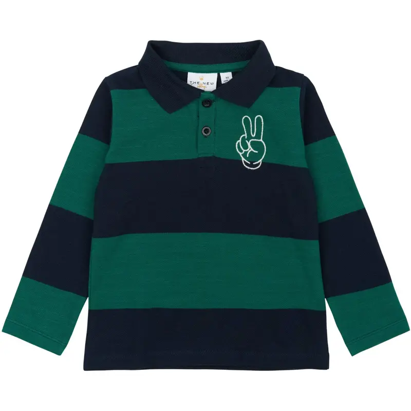The New Siblings Navy Blazer Striped Pinon L_S Pique Polo 1