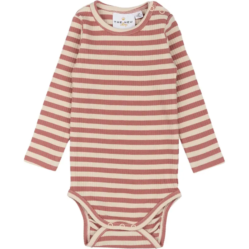 The New Siblings Old Rose Striped Fro Uni Rib Body 1