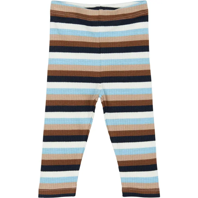 The New Siblings Powder Blue Striped Tnsbpark Rib Leggings 1