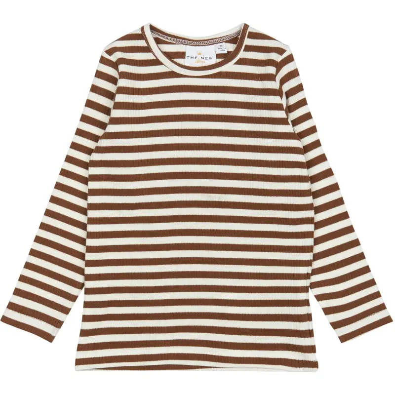 The New Siblings Toffee Striped Fro L_S Rib Tee 1