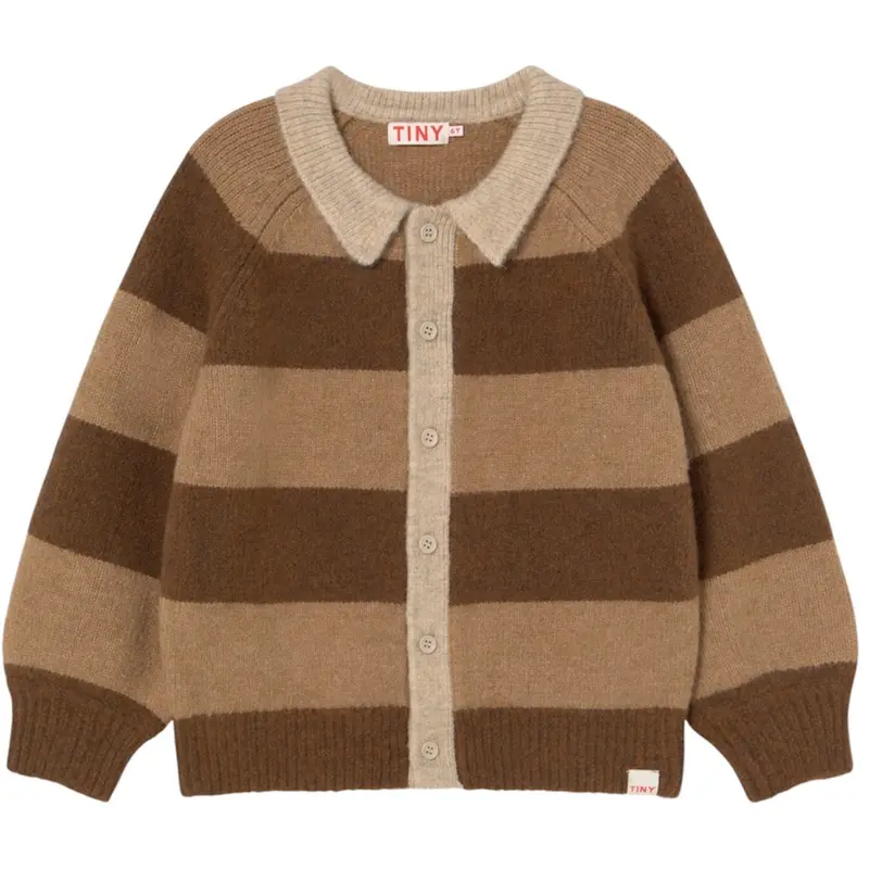 Tinycottons Dark Brown / Light Brown Stripes Cardigan 1