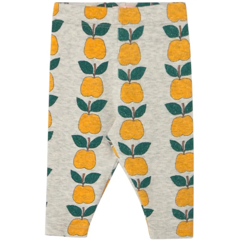 Tinycottons Light Cream Heather Apples Rib Baby Leggings 1