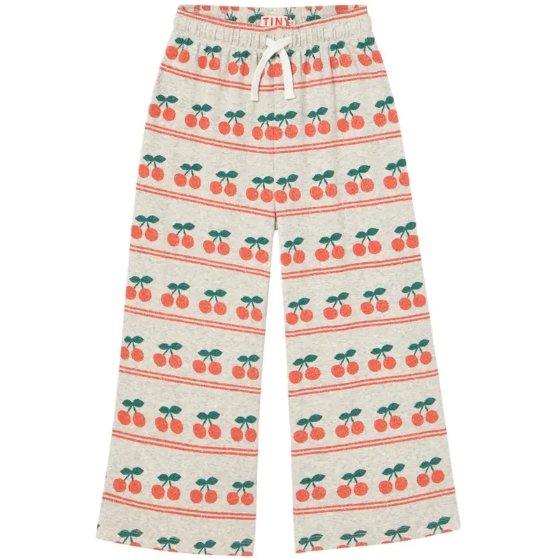 Tinycottons Light Cream Heather Cherry Pattern Rib Pant 1