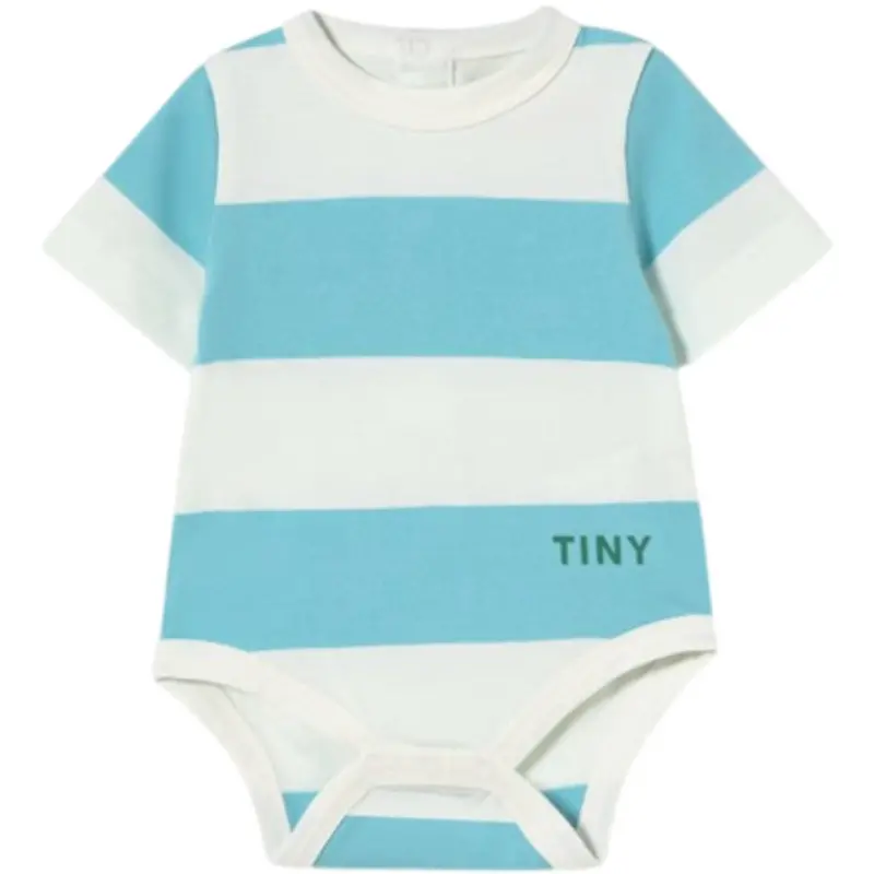 Tinycottons Light Cyan Cyan Stripes Knit Body 1