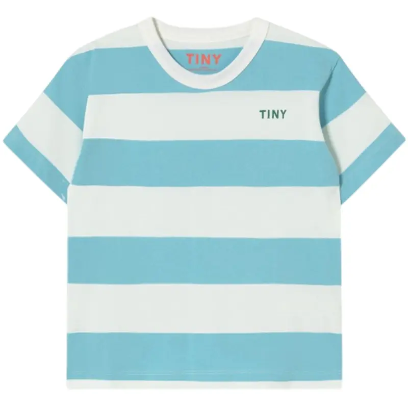 Tinycottons Light Cyan Stripes Knit Tee 1