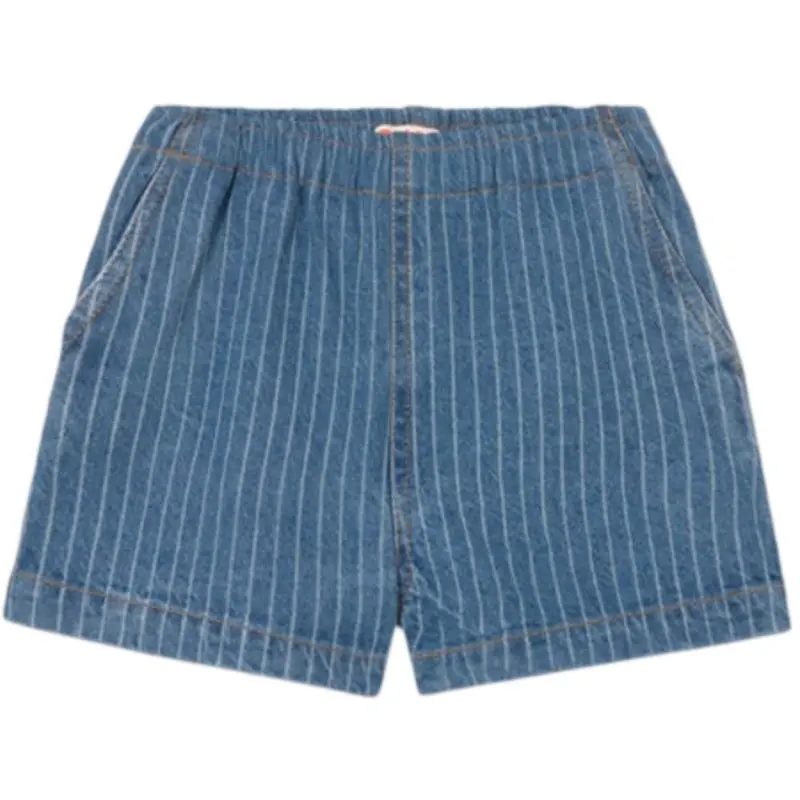Tinycottons Light Wash Denim Stripes Denim Shorts 1