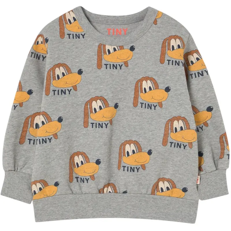 Tinycottons Medium Grey Heather Dogs Sweatshirt 1