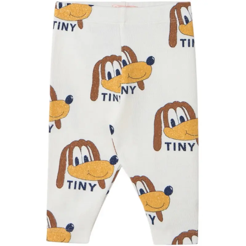 Tinycottons Off-White Dogs Rib Baby Leggings 1
