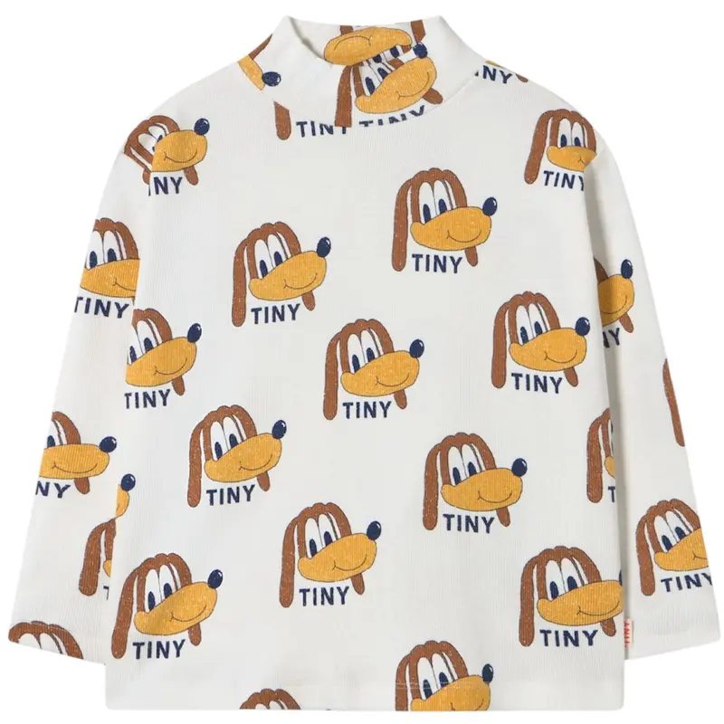 Tinycottons Off-White Dogs Rib Mockneck 1