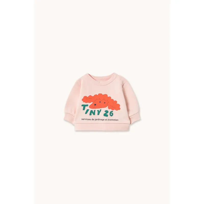 Tinycottons Pastel Pink Red Dog Baby Sweatshirt 1
