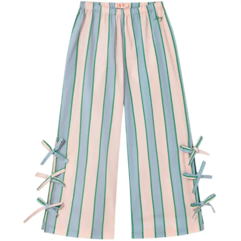 Tinycottons Pastel Pink Retro Stripes Bows Pant 1