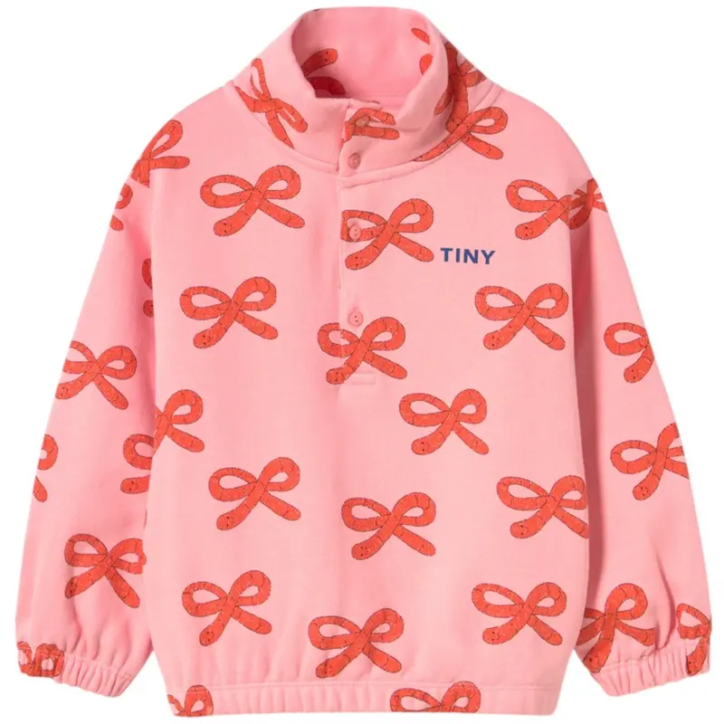 Tinycottons Pink Worms Mockneck Sweatshirt 1