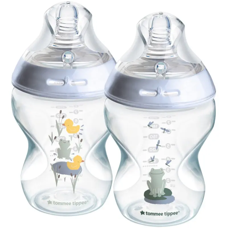 Tommee Tippee Natural Start Baby Bottle 2 X 260 Ml - Deco Blue 1
