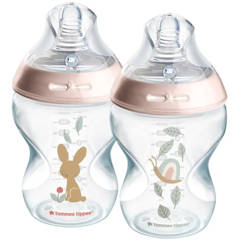 Tommee Tippee Natural Start Baby Bottle 2 X 260 Ml - Deco Pink 1