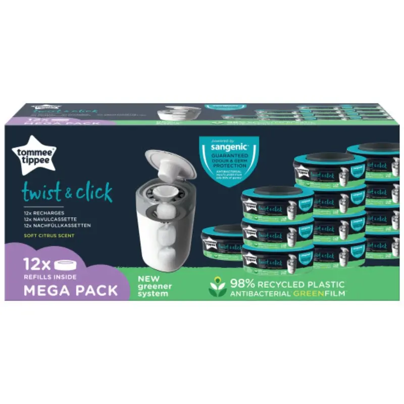Tommee Tippee Sangenic Twist & Click Refill 12-Pack 1