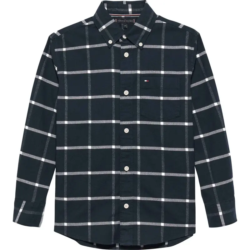 Tommy Hilfiger Black Check Window Pane Check Shirt Ls 1