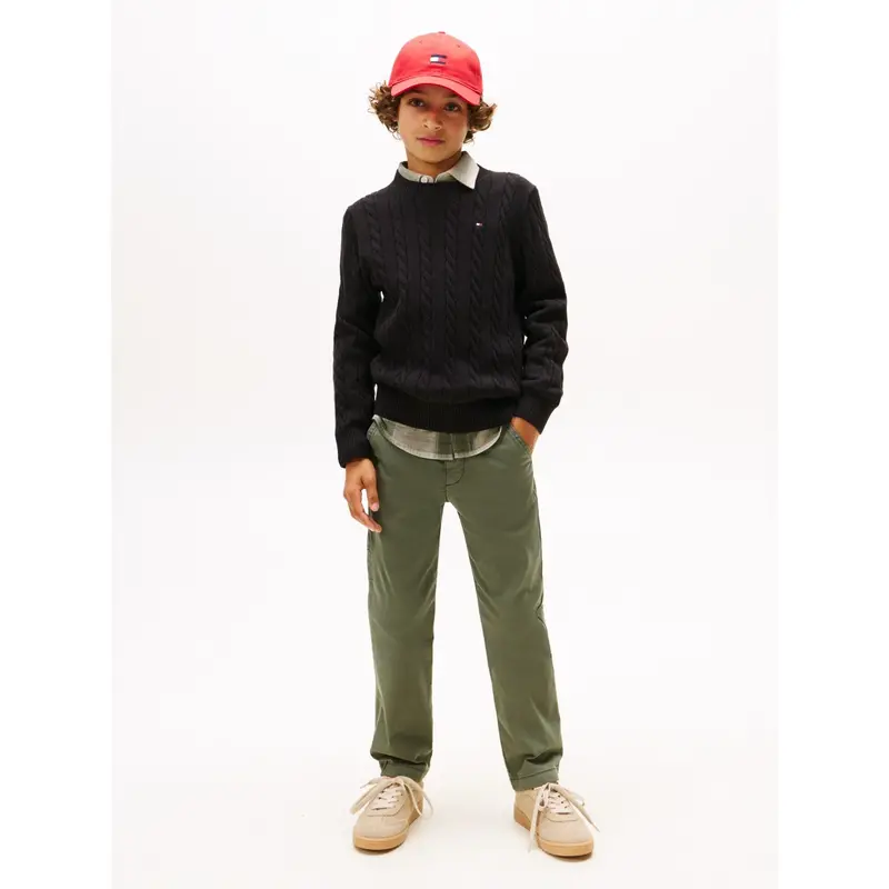 Tommy Hilfiger Black Cotton Cable Sweater 4