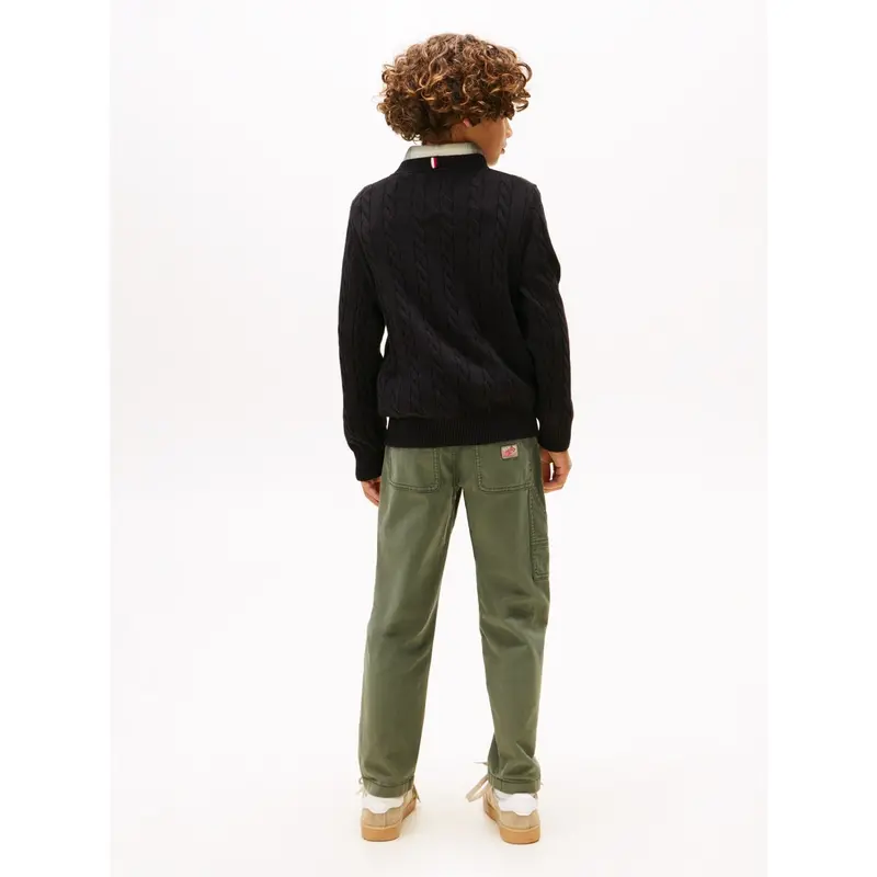 Tommy Hilfiger Black Cotton Cable Sweater 5