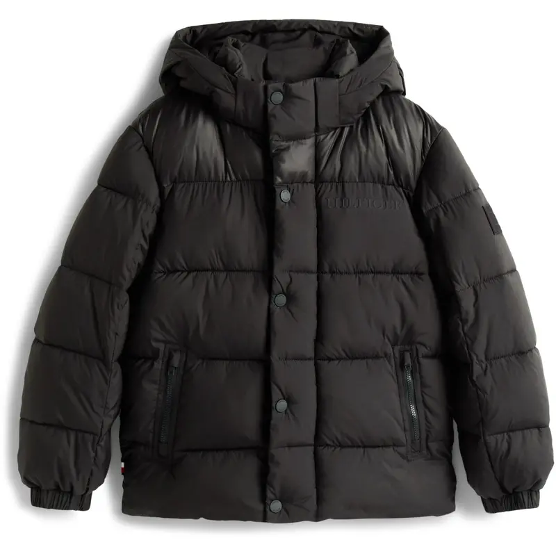 Tommy Hilfiger Black Matt And Shine Embossed Jacket 1