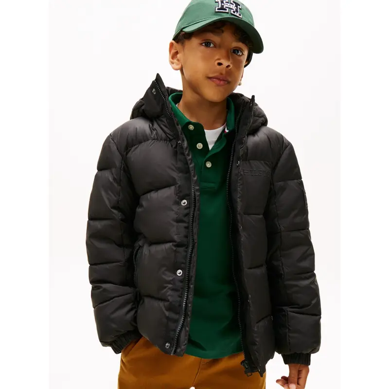 Tommy Hilfiger Black Matt And Shine Embossed Jacket 2