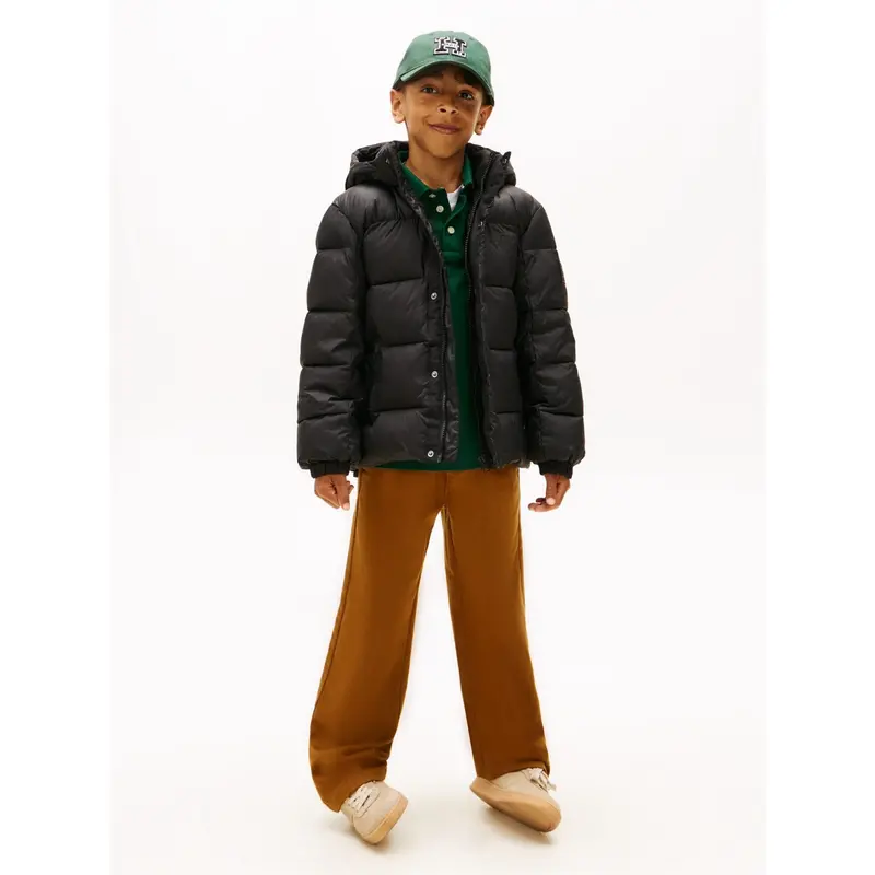 Tommy Hilfiger Black Matt And Shine Embossed Jacket 4