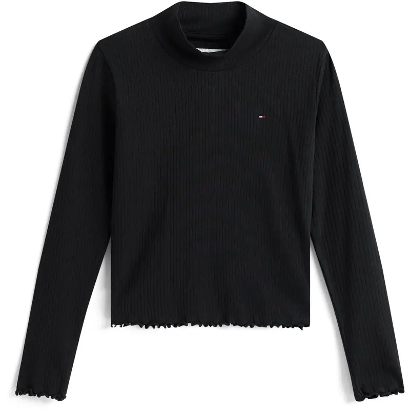 Tommy Hilfiger Black Mock Neck Top Ls 1