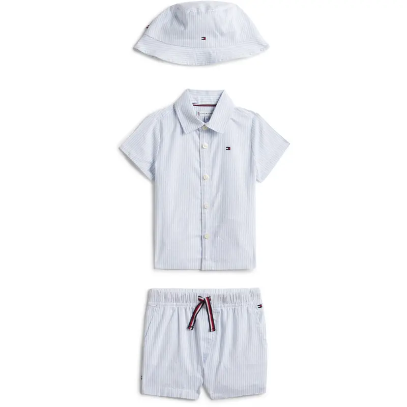 Tommy Hilfiger Blue Stripe Ithaca Short Shirt Hat Giftbox 1