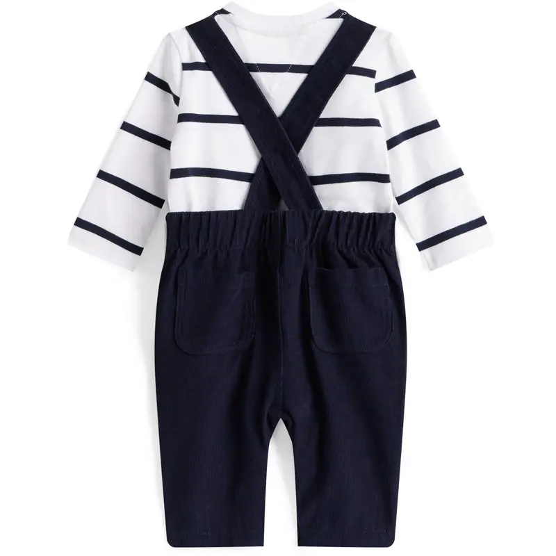 Tommy Hilfiger Dark Night Navy Baby Cord Dungaree Set 2