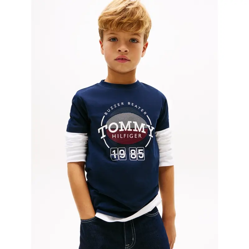 Tommy Hilfiger Dark Night Navy Basketball Graphic T-Shirt 4