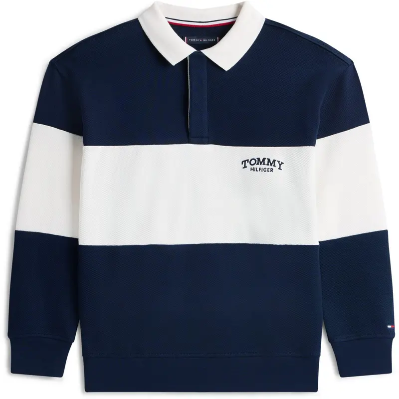 Tommy Hilfiger Dark Night Navy Colourblock Colourblock Polo Ls 1