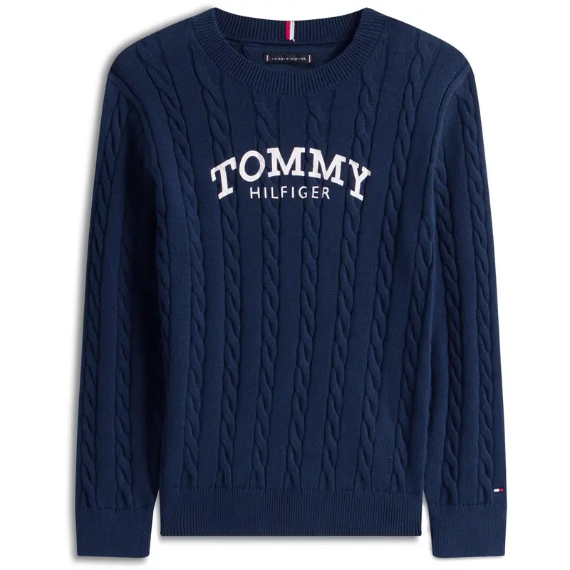 Tommy Hilfiger Dark Night Navy Graphic Cable Cn Sweater 1