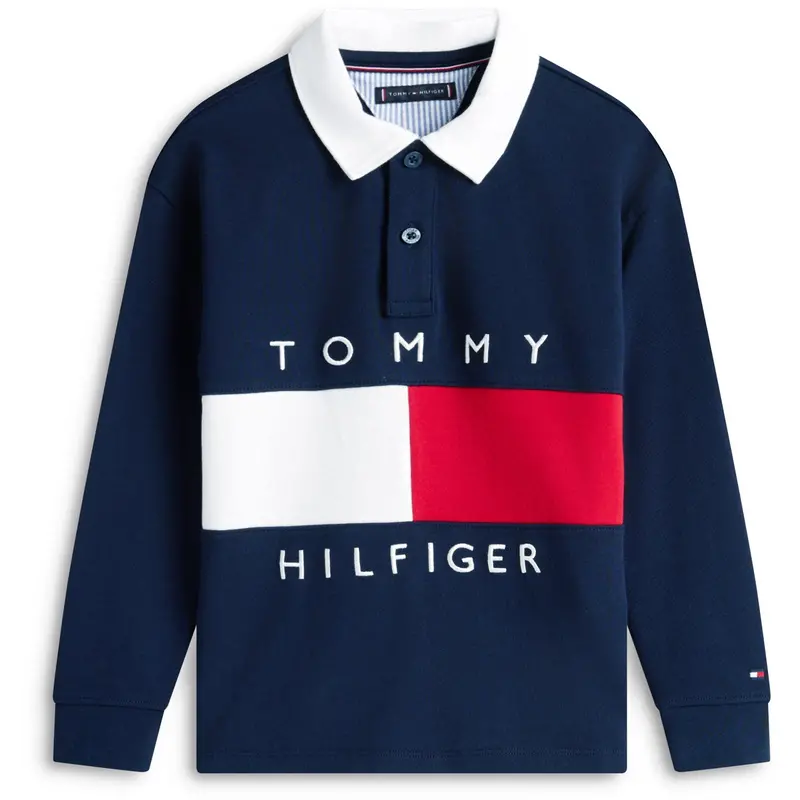 Tommy Hilfiger Dark Night Navy Heritage Flag Jersey Polo Ls 1