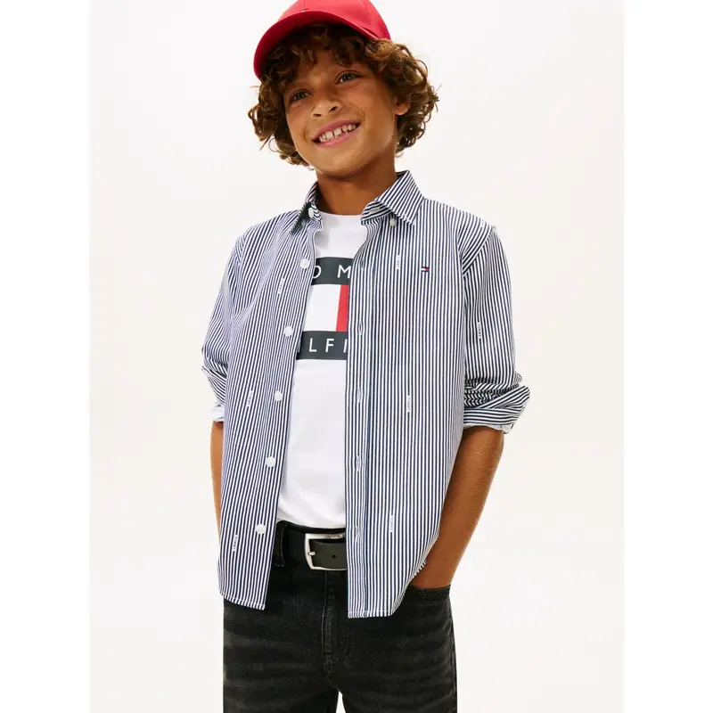 Tommy Hilfiger Dark Night Navy White Stripe Aop Jersey Shirt 2
