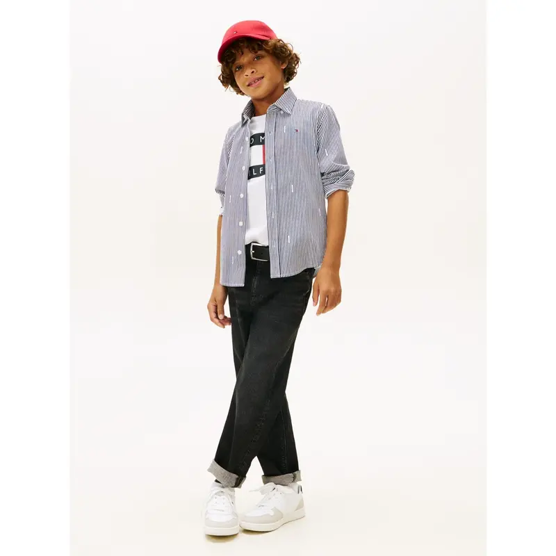 Tommy Hilfiger Dark Night Navy White Stripe Aop Jersey Shirt 4