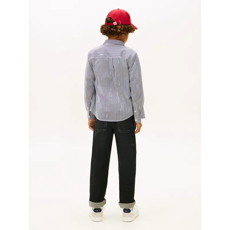 Tommy Hilfiger Dark Night Navy White Stripe Aop Jersey Shirt 5